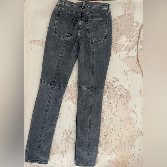 Cotton Citizen Vickie High-rise Split Front Hem Jeans Grey Black Denim Size 27 - Picture 7 of 14